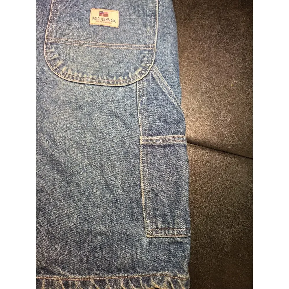 Vintage Polo Jeans Co Ralph Lauren Carpenter Denim Shorts Mens 32 Y2K 90s Jorts